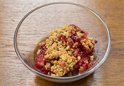 3 tablespoons fruit crumble