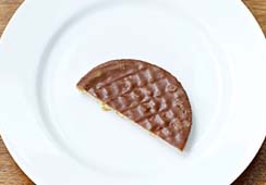 1/2 chocolate coated biscuit