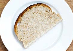 Bread slices (fresh or toasted) - 1/2 slice of bread with added wheatgerm
